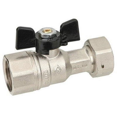 VALVOLA A SFERA DIRITTA A PASSAGGIO TOTALE FF DADO MOBILE- 3/4 x 3/4   DN 15  PN 40- BUGAT- pezzi 1