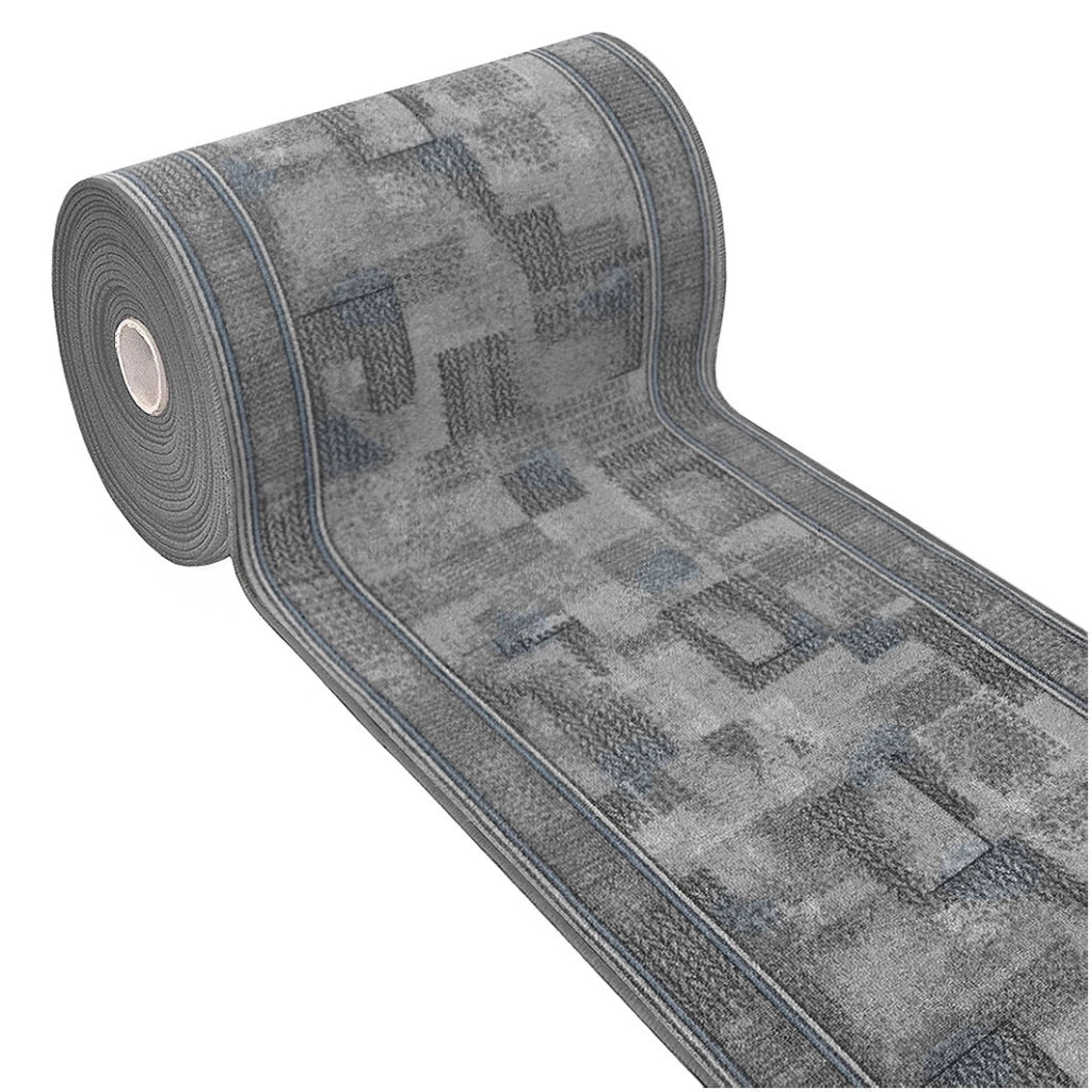 Passatoia Scala Scalinata Ingresso 67x300 Cm Bordata Tappeto Corridoio Gradini Antiscivolo Grigio