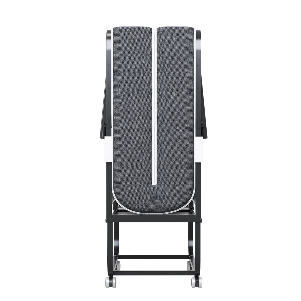 Letto pieghevole su ruote con materasso in memory foam e struttura in metallo; nero