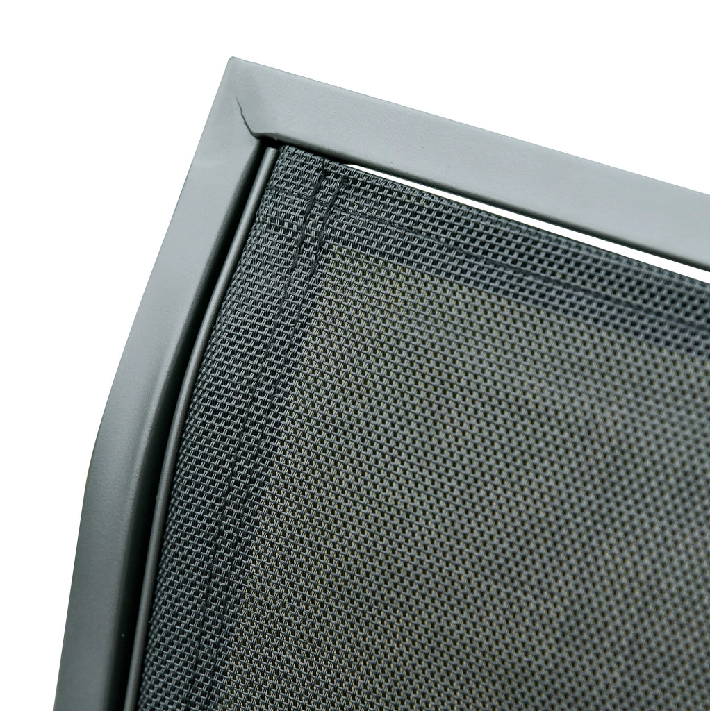 Panca a dondolo da giardino 3 posti 147x75x85 cm in metallo nero
