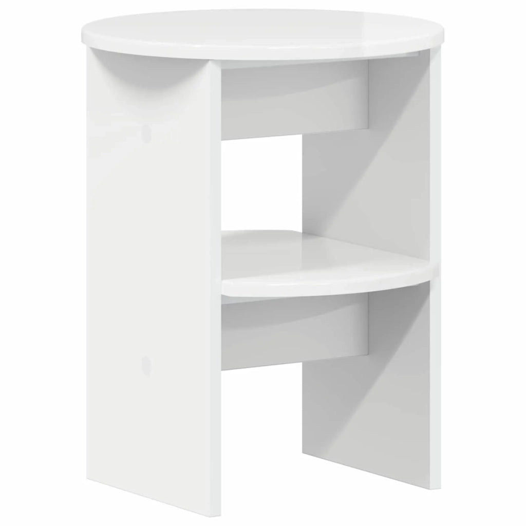 Mobile laterale 2 pcs Bianco Lucido Ø40 x 50 cm