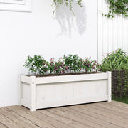 Fioriera da Giardino-Vaso da Esterno Bianca 90x31x31 cm Legno Massello di Pino