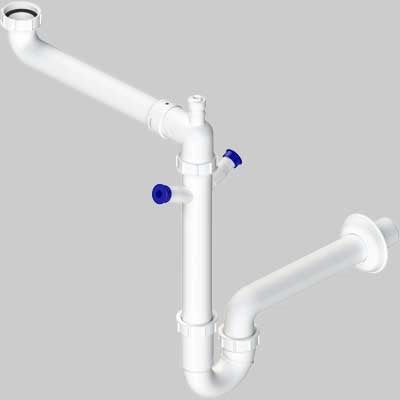 SIFONE PER LAVELLO A 1 VIA SLAVASPAZIO AUTOPULENTE 2K  11/2  DN 40     L.B PLAST