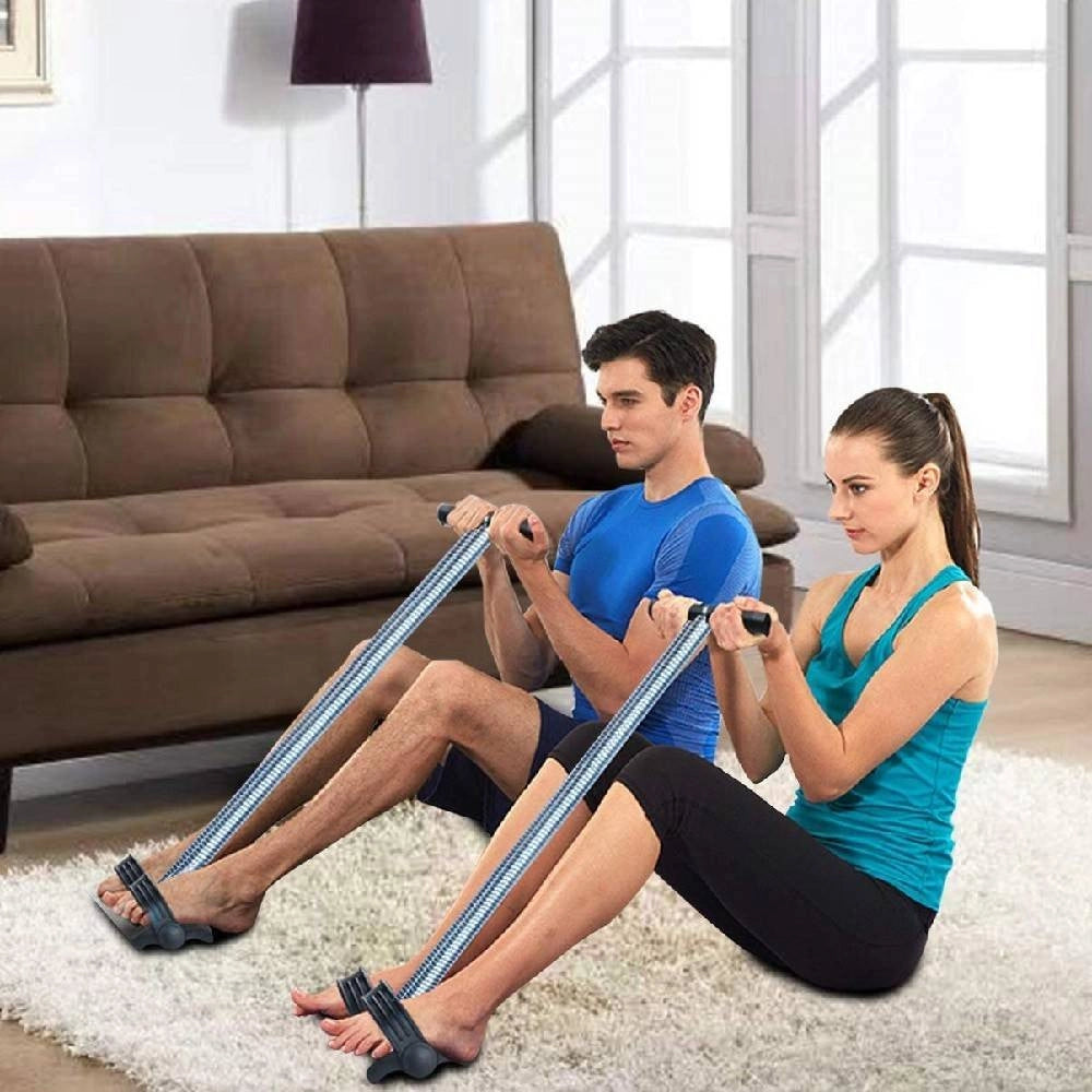 Trade Shop - Corda Elastica Con Doppia Molla Per Bodybuilding Fitness Yoga Allenamento Addome -