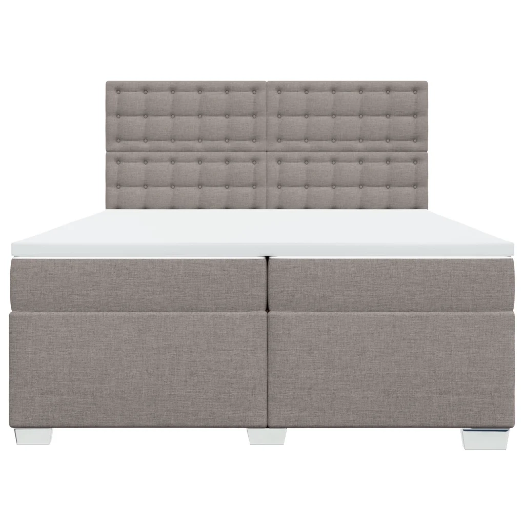 Giroletto a Molle con Materasso Tortora 200x200 cm in Tessuto