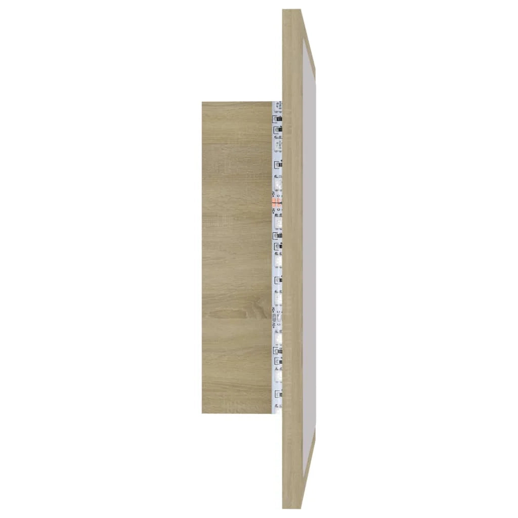 Specchio da bagno a LED 40 x 8,5 x 37 cm acrilico rovere 02_0006961