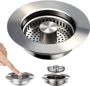 Stopper per lavandino a espansione - Adatto per tubi da 75 a 87 mm - In acciaio inossidabile 304 - Duraturo - Filtro di scarico igienico - Stop scarico