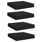 4 pz Scaffali a Parete | Ripiano a parete | Mensole a Parete Neri 23x23,5x3,8 cm in MDF