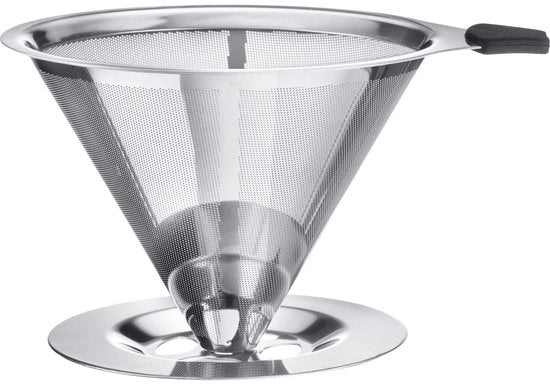 Filtro per caffè ricaricabile - Sostenibile e eco amico - 10 cm - Caffettiera manuale senza elettricità - Ideale per campeggio - Tipo Braziliano