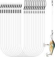 Accessorio per pesca - Henné con attacco a carabina - Fluorocarbon preinstallato - Leggero e portatile - Lunghezza 30,48 cm/12 pollici - Translucido - Linea da pesca