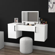 Mobile da Trucco Cicerale, Toeletta Specchio Incluso, 100x35x74h cm Bianco