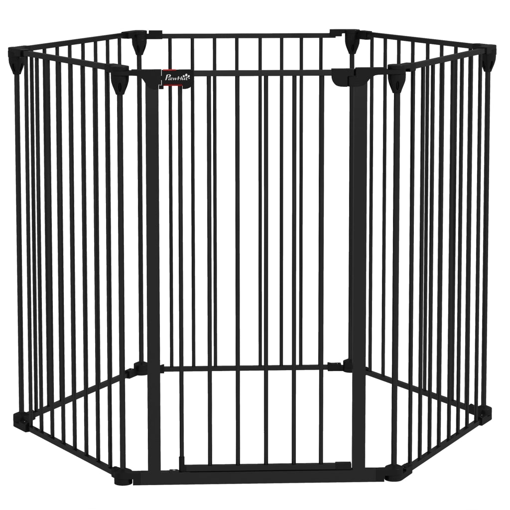Cancellino Pieghevole per Cani ¨C zephmum ¨C Nero, Acciaio e Plastica, 123x102x100 cm