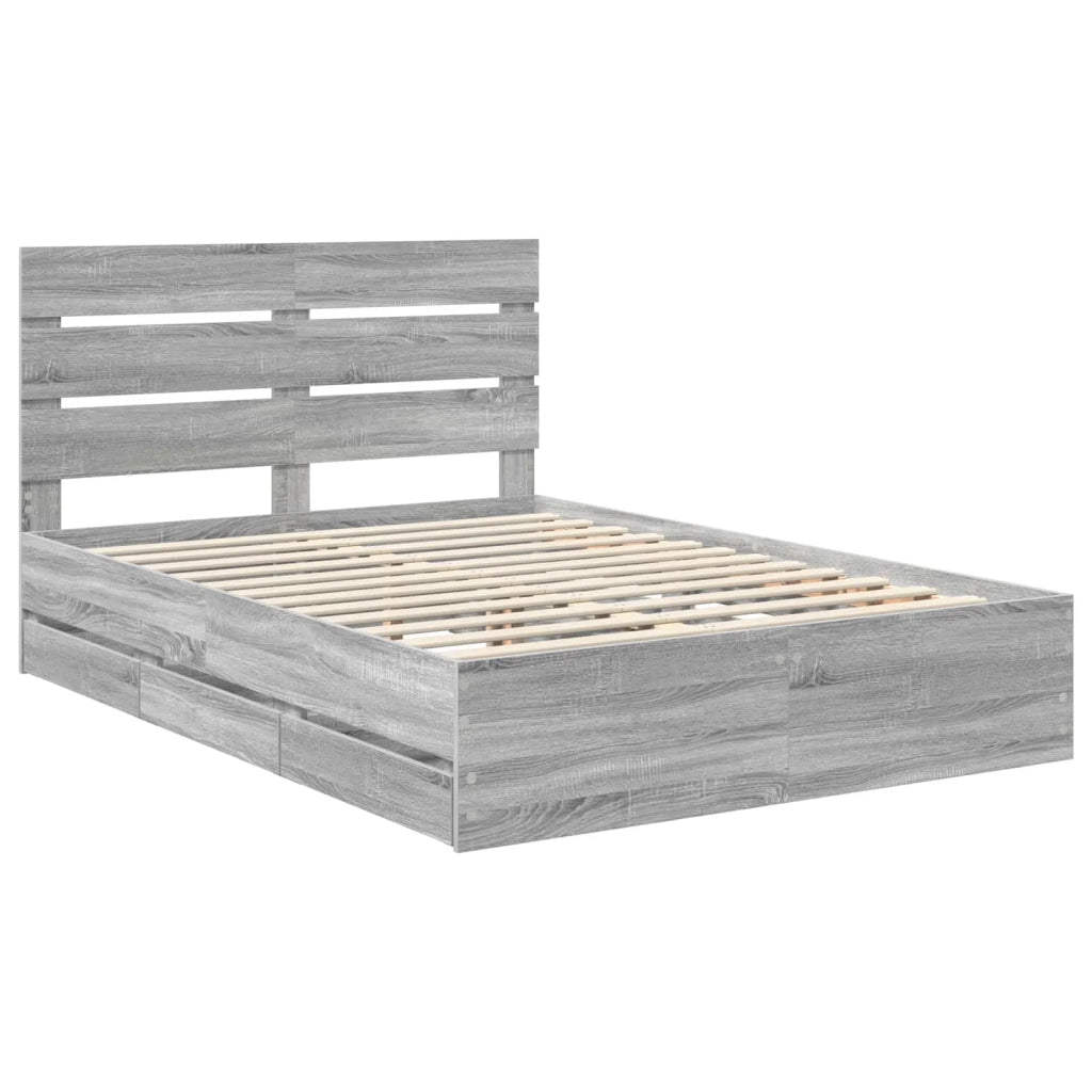 Struttura del letto con cassetto Grigio Sonoma 140 x 200 cm 3411832