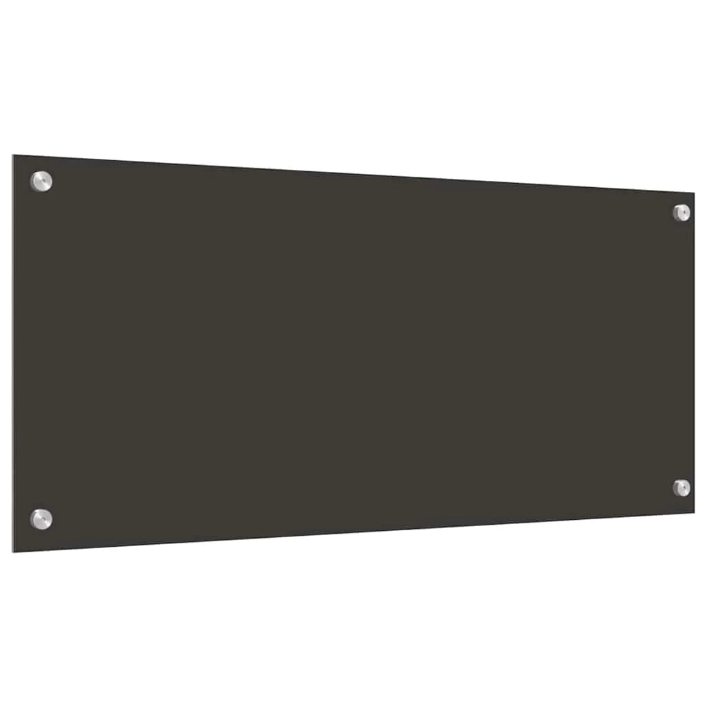 Set di 2 paraschizzi da cucina dal design moderno 90 x 40 cm resistenti e resistenti al calore in vetro temperato grigio scuro 02_0056244