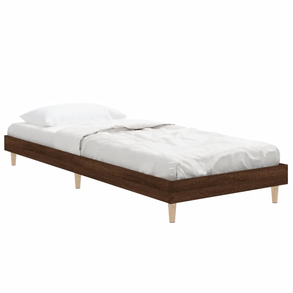 Letto singolo | Letto per adulti | Giroletto senza Materasso Rovere Marrone 75x190cm in Truciolato
