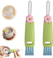Set di 2 Borsette per Pulizia Flessi - 3-in-1 Multifunzione - Adatto per Flessi e Tazze - Set di 2 con Manico di Pulizia