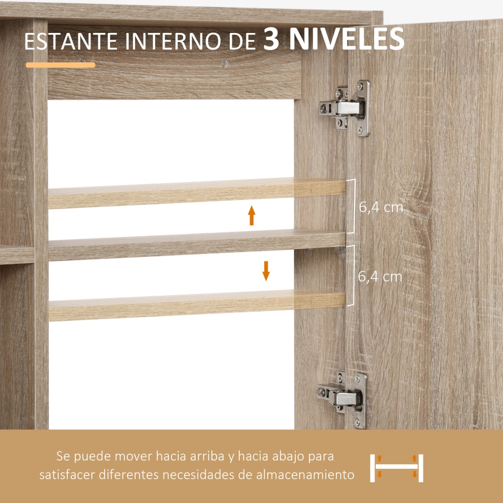 Armadio con Specchio ¨C zephmum ¨C 60x15x76 cm Rovere