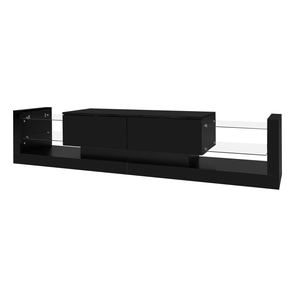 Set Mobile TV e Tavolino Nero con LED App Bluetooth 181cm