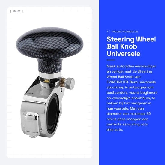 Pompa di sterzo universale - Stabilizzatore di sterzo - Booster extra - Manubrio di sicurezza - Materiale: alluminio + ABS - Adatto per sterzo fino a 32mm - Assistente di sterzo