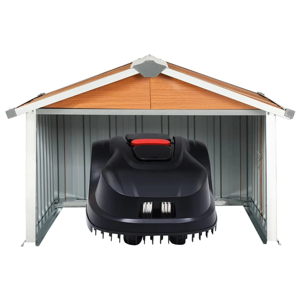 Rifugio per robot da giardino 92 x 97 x 63 cm acciaio zincato marrone 02_0022393