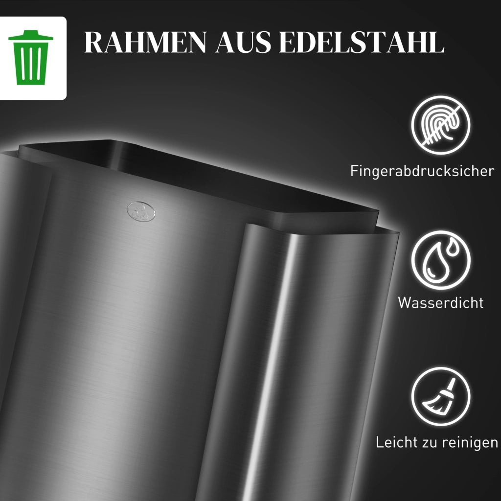 Cestino per Rifiuti con 3 Scomparti 20L ¨C Zephmum ¨C Nero