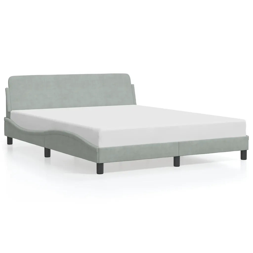 Giroletto-Struttura Letto Dover Grigio Chiaro 160x200 cm Velluto