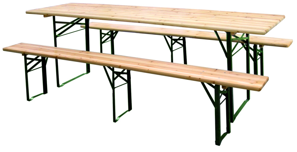 Tata Linda SET BIRRERIA PLUS  Tavolo cm. 220x80x76h+panche 3 gambe