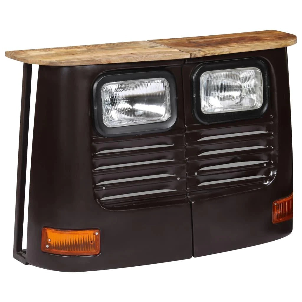 Buffet credenza mobiletto consolle mobile contenitore a forma di camion legno massello di mango grigio scuro 4402123