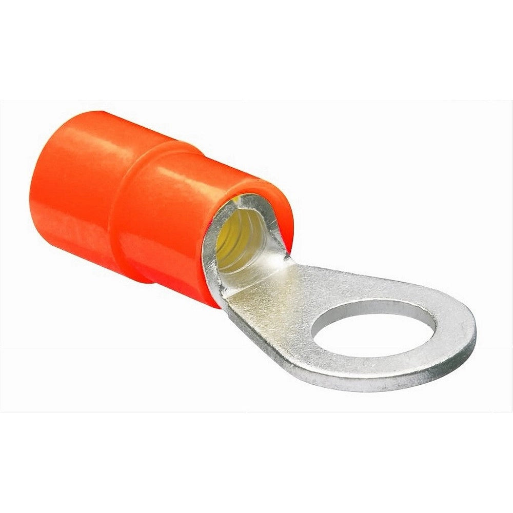 Trade Shop - Set 100 Pz Capicorda Terminale Ad Occhiello Isolato Per Cavi 0.5-1.5mm² Rv1.25-4 - Rosso