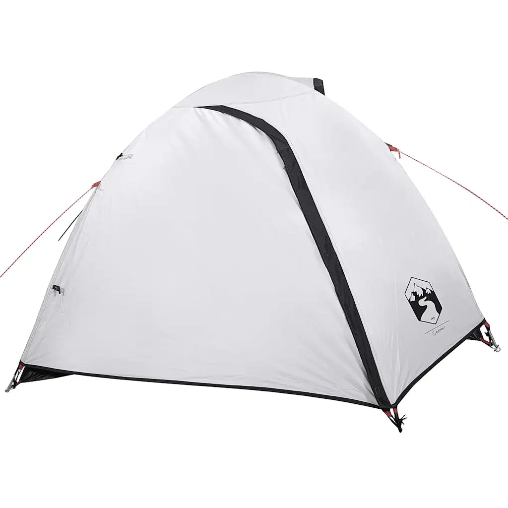 Tenda Campeggio a Cupola 4 Persone Bianca Tessuto Impermeabile 94338