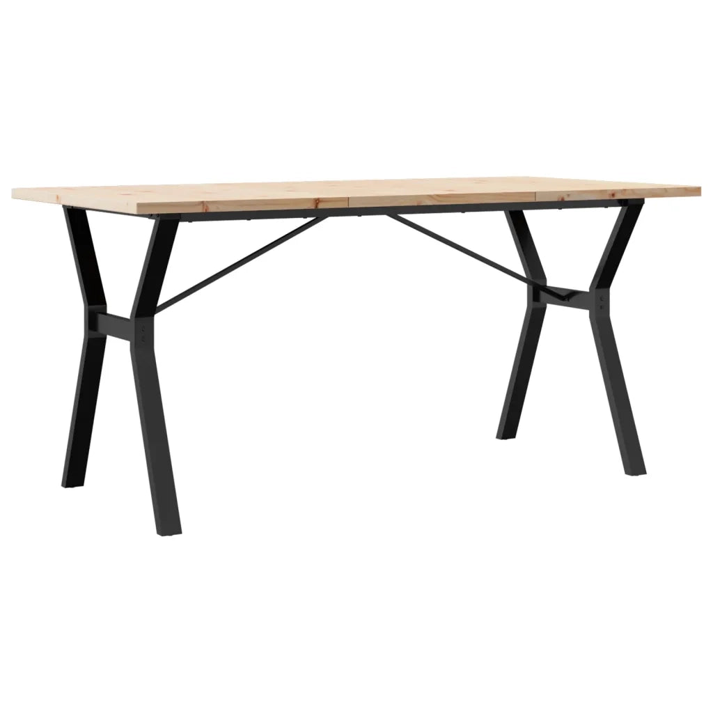 Tavolo da Pranzo | Tavolo da cucina Telaio a Y 160x80x75,5 cm Legno Pino e Acciaio