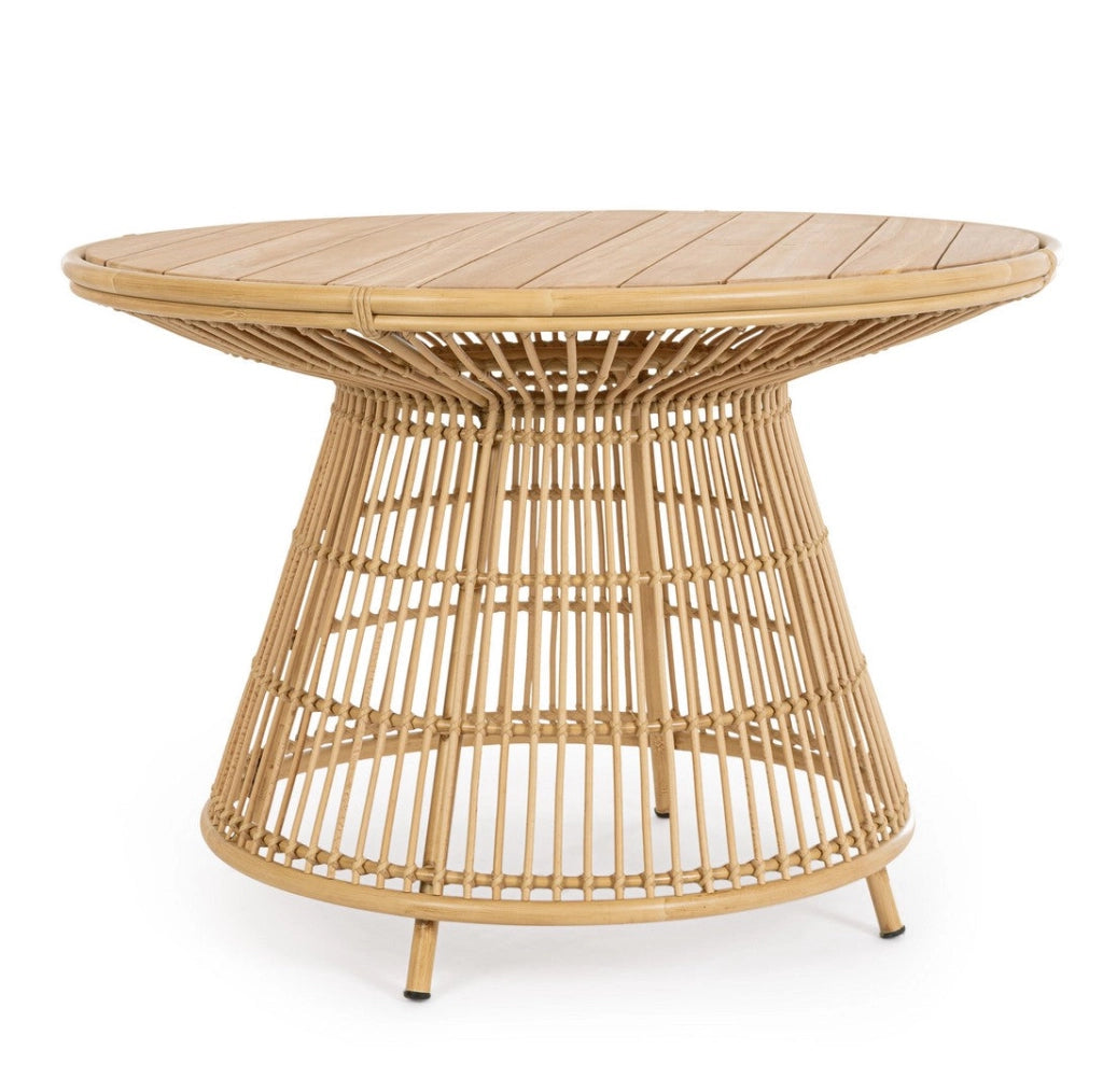 Tavolo da Giardino Ø110x75 cm in Alluminio Adelma Natural