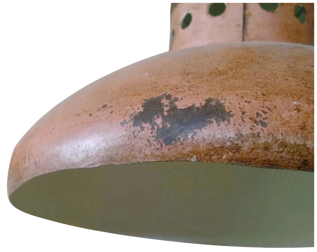 Biscottini Lampadario Industrial a sospensione non elettrificato L29xPR29xH35 cm in ferro finitura arancio anticata