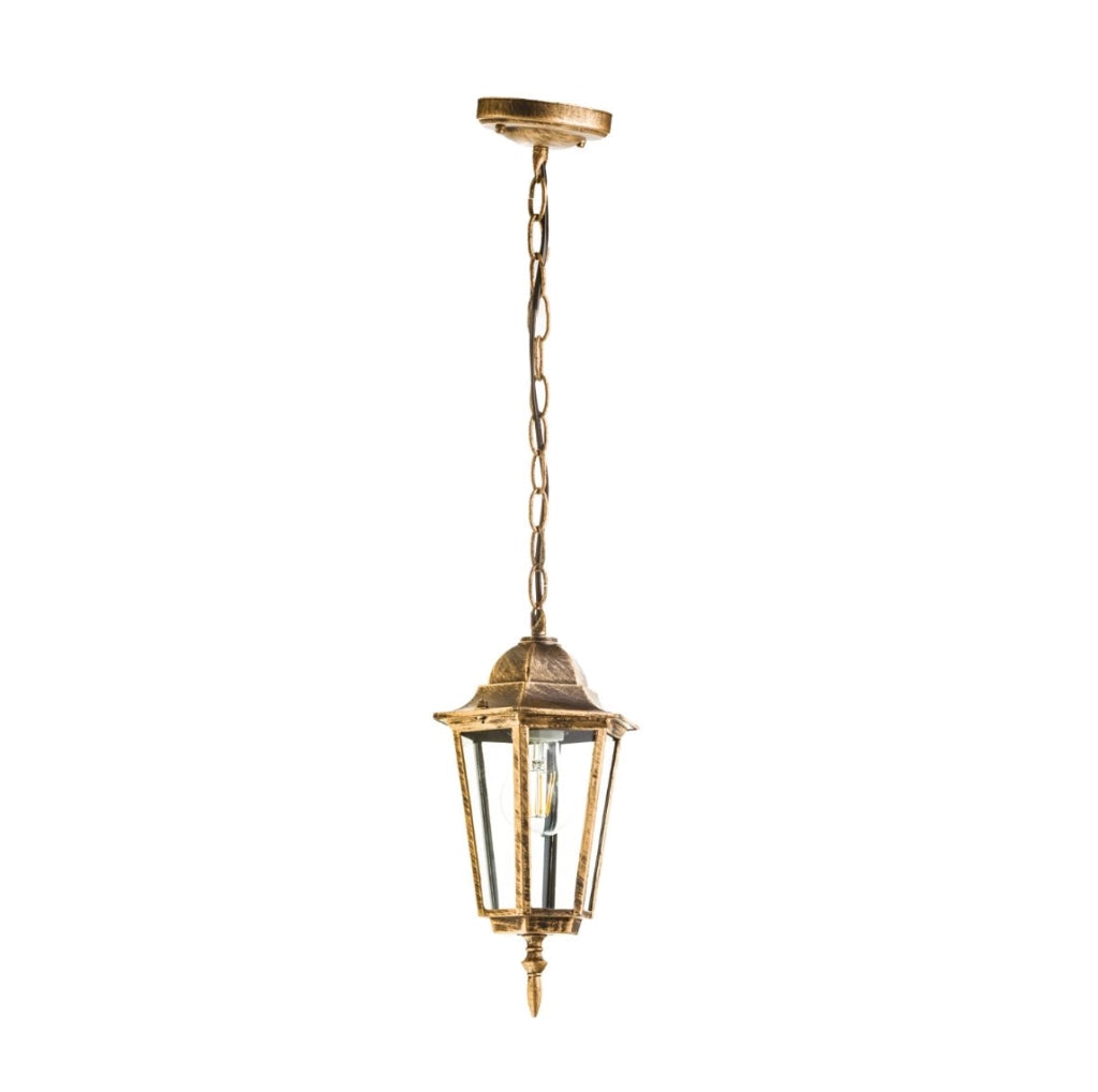 Lampada sospesa esterno oro a catena E27 IP54 Kobi