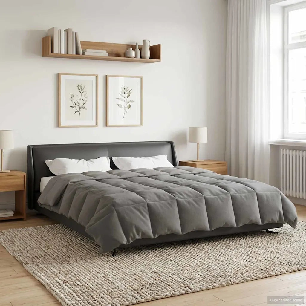 Piumone Completo Annuale Grigio chiaro 220 x 260 cm Microfibra