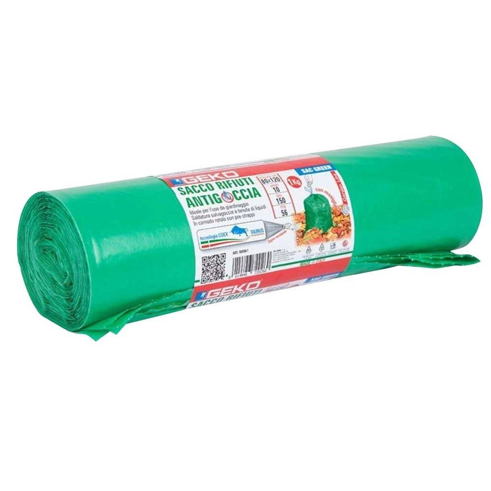 Trade Shop - Rotoli Sacchetti Spazzatura Sacco Giardinaggio 150lt 80x120cm Con Laccetti 20pz -