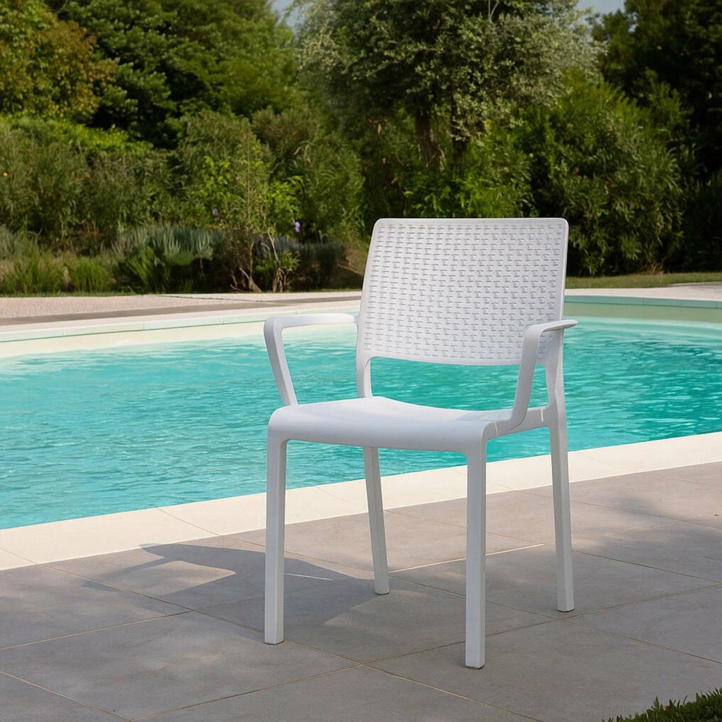 Monzuno, Sedia da Esterno una Sedia Made in Italy, Bianco
