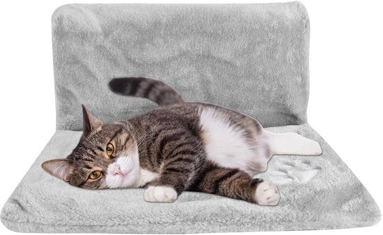 Sedile riscaldante per gatti, piuma morbida, sedile per gatti, sedile per gatti con piuma morbida, sedile per gatti, 46 x 30 x 25 cm