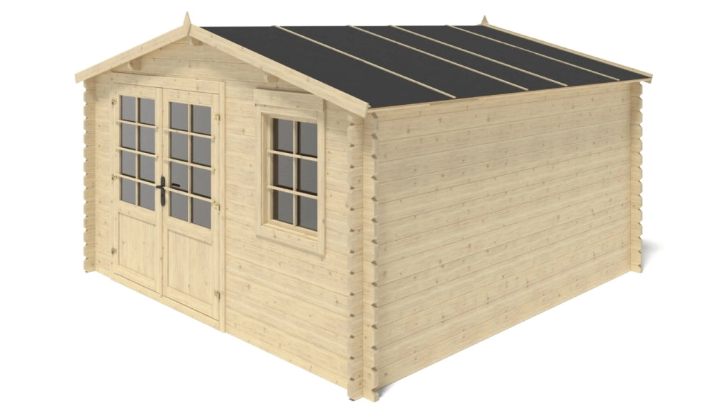 Casetta da giardino in legno - 15.21m2 - 3.9x3.9m - 40mm - colore: naturale - DOM658 - ALTANKA