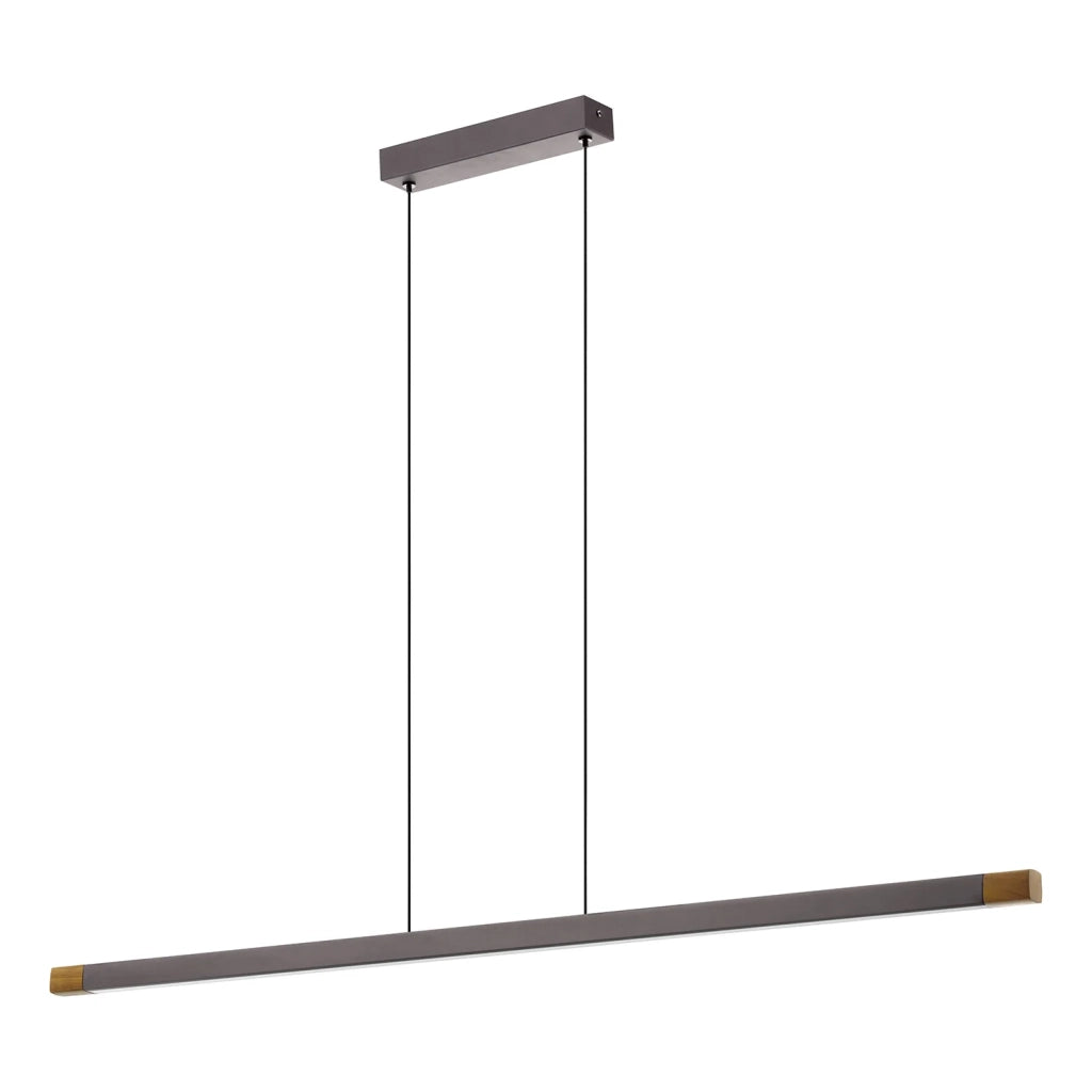 Lampadario A Sospensione Moderno Lisciana Alluminio Grigio 1 Luce Led 22W 2500Lm