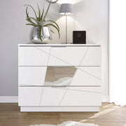 Cassettiera Nilam, Settimino multiuso, Comò camera da letto, Mobile con cassetti, Made in Italy, 104x45 h85 cm, Bianco