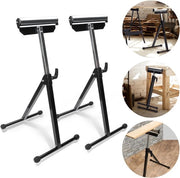 2x Supporto a rotelle regolabile in acciaio Max. con portata di 60kg - 68-108cm - nero