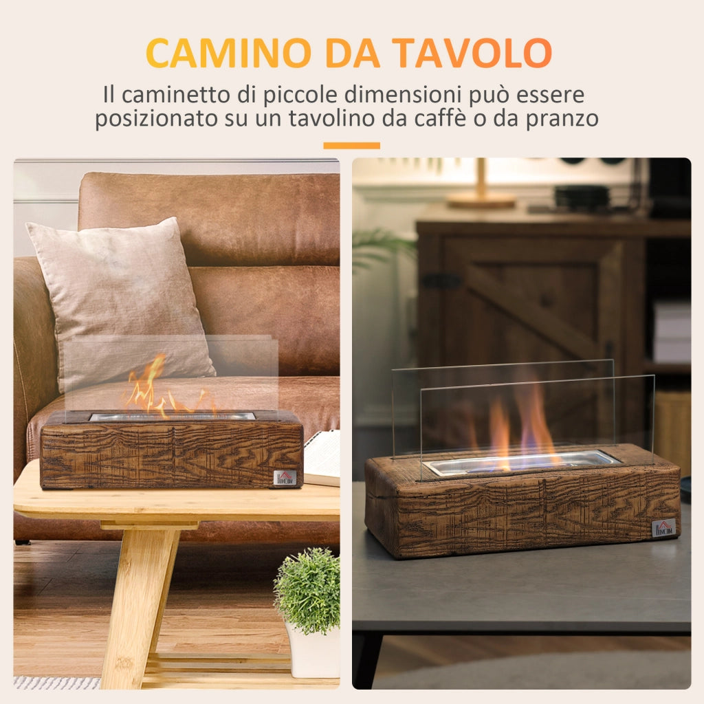 Easycomfort Camino a Bioetanolo da Tavolo con Serbatoio da 0.15L e Autonomia 45 Minuti, 33x16x18cm