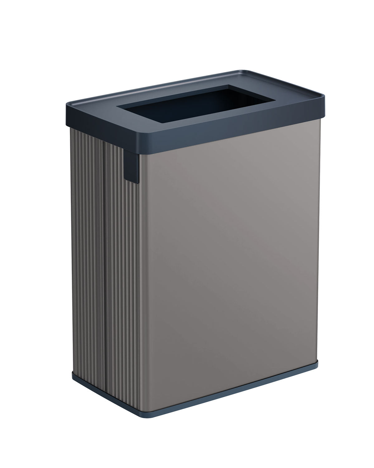 Pattumiera Alta 54L Interno Esterno Keter Verto Recycle 43,5x26,5x68,7 cm con Bordo Copri Sacco in Plastica Grigio Perla