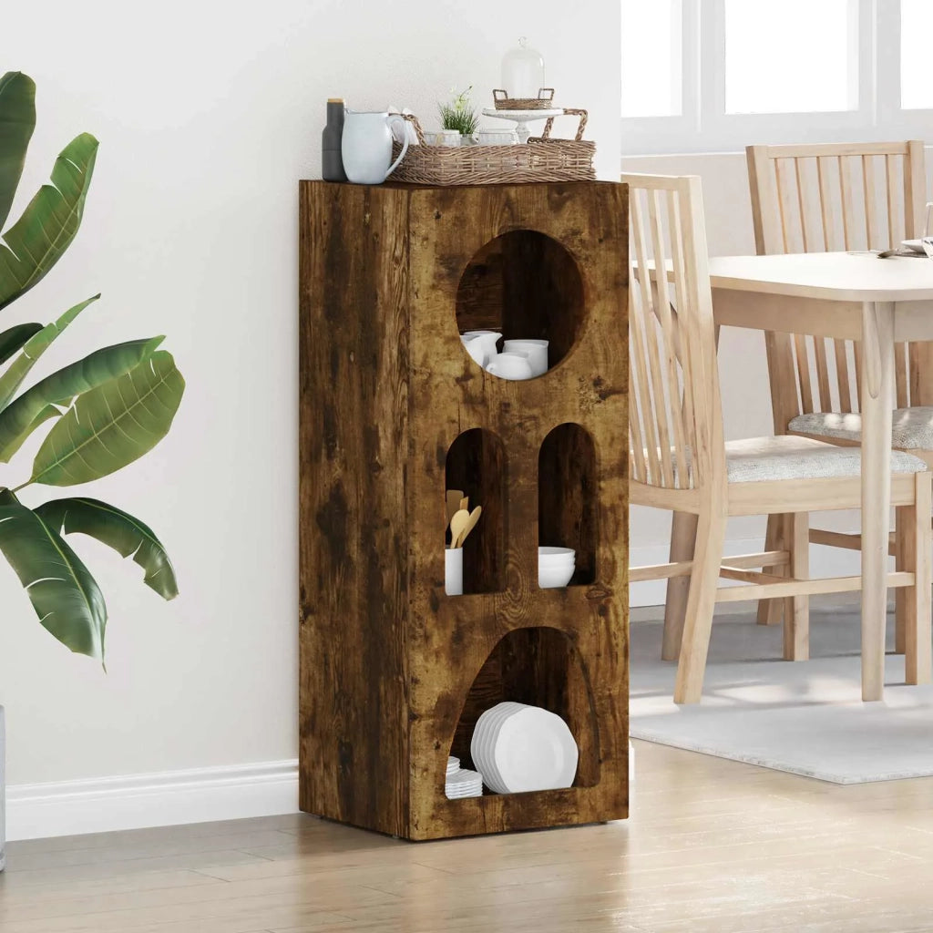 Credenza-Buffet-Armadio da cucina Rovere fum¨¦ 40 x 35 x 100.5 cm Legno multistrato
