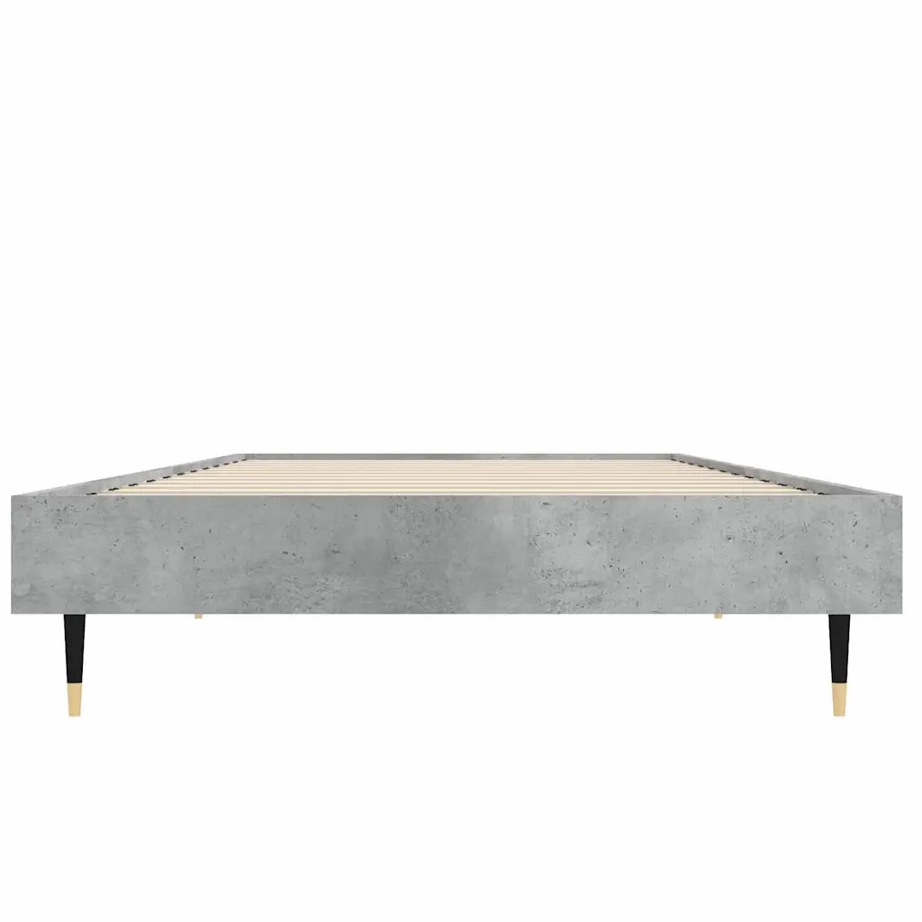 Letto singolo | Letto per adulti | Giroletto Grigio Cemento 75x190 cm in Legno Multistrato