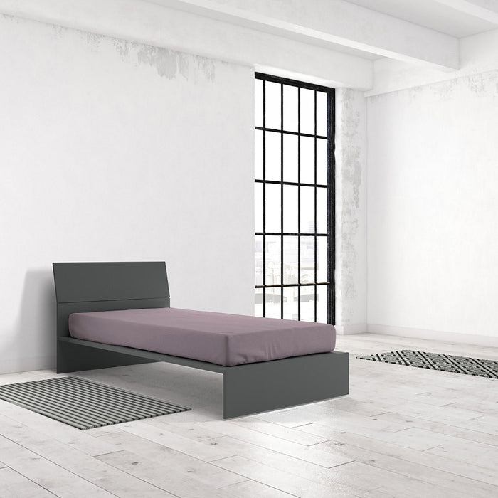 Lenzuolo SottoMatrimoniale con Angoli ed Elastico Tinta Unita in Cotone Rosa Antico