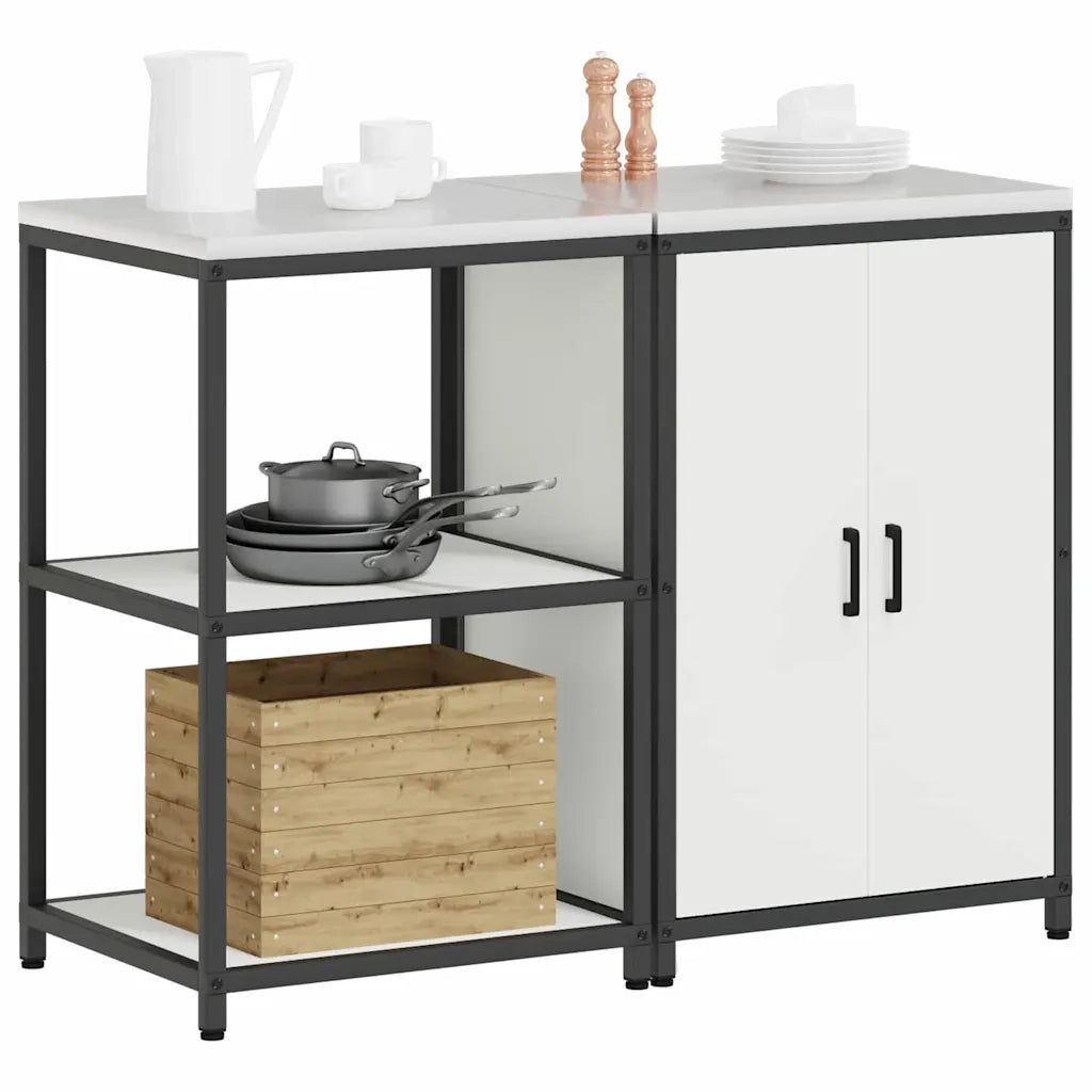 Set di Stoccaggio per Cucina con lo scaffale 2 pcs Bianco