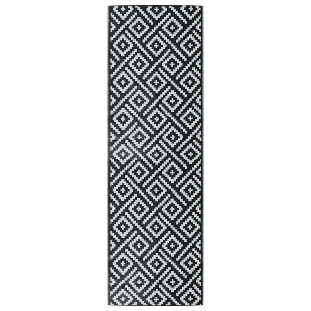 Tappeto da Esterno ARAKIL Bianco e Nero 80x250 cm PP 368575