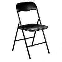 Sedia da Giardino Pieghevole Slim 44x45x79 h cm in Acciaio Nera Opaca Struttura Nera